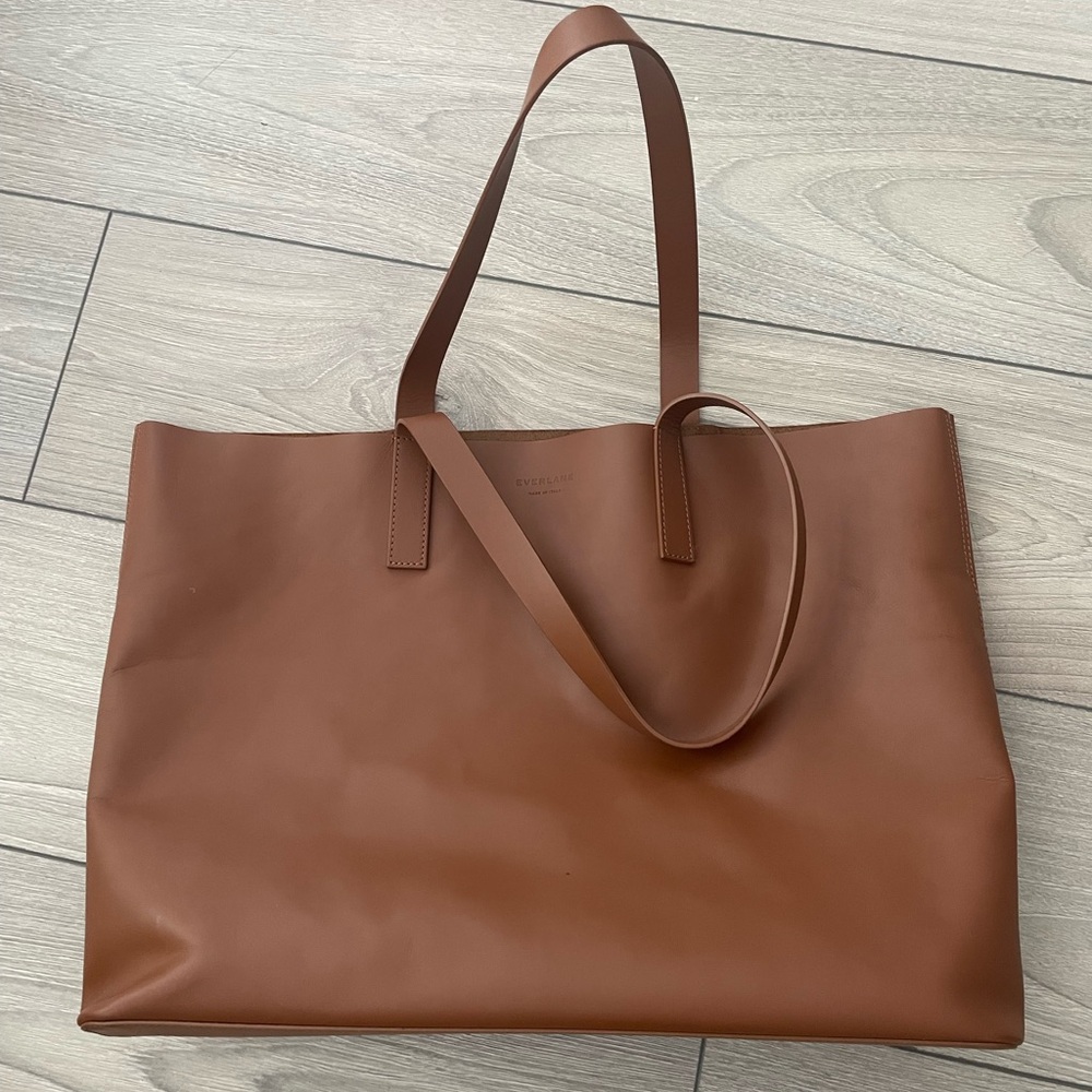 Everlane Tan Leather Tote Bag